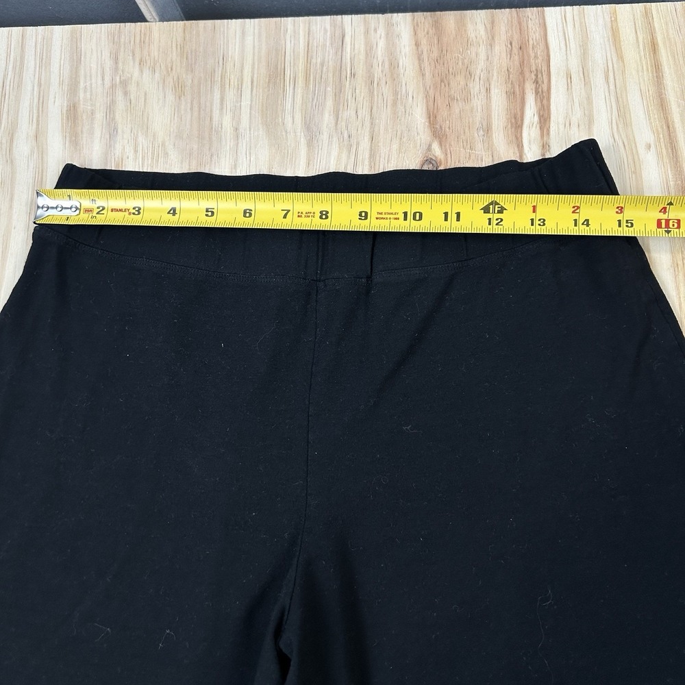 Eileen Fisher Pants Womens Medium Black Stretch Wide Leg Pull On Pants Lounge - Picture 8 of 10